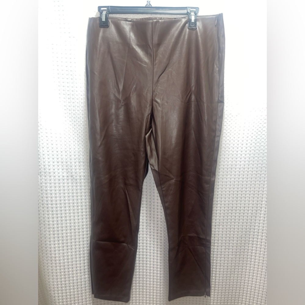 Old Navy Women’s 14 Extra High Rise Faux Leather Skinny Pants Brown